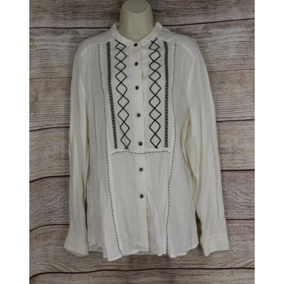 VINTAGE IVY Collectibles Womens Size Large Button Down Long Sleeve Shirt White - Picture 1 of 9